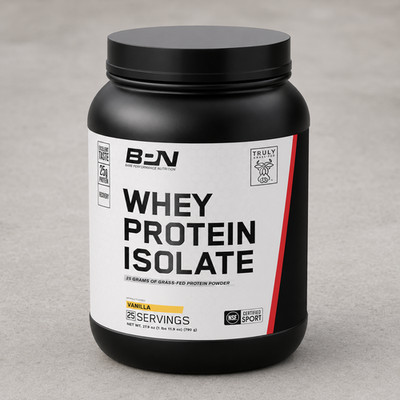 Grass Fed Whey Protein Isolate Vanilla 25 Servings BPN NSF Certified Exp 04/2028