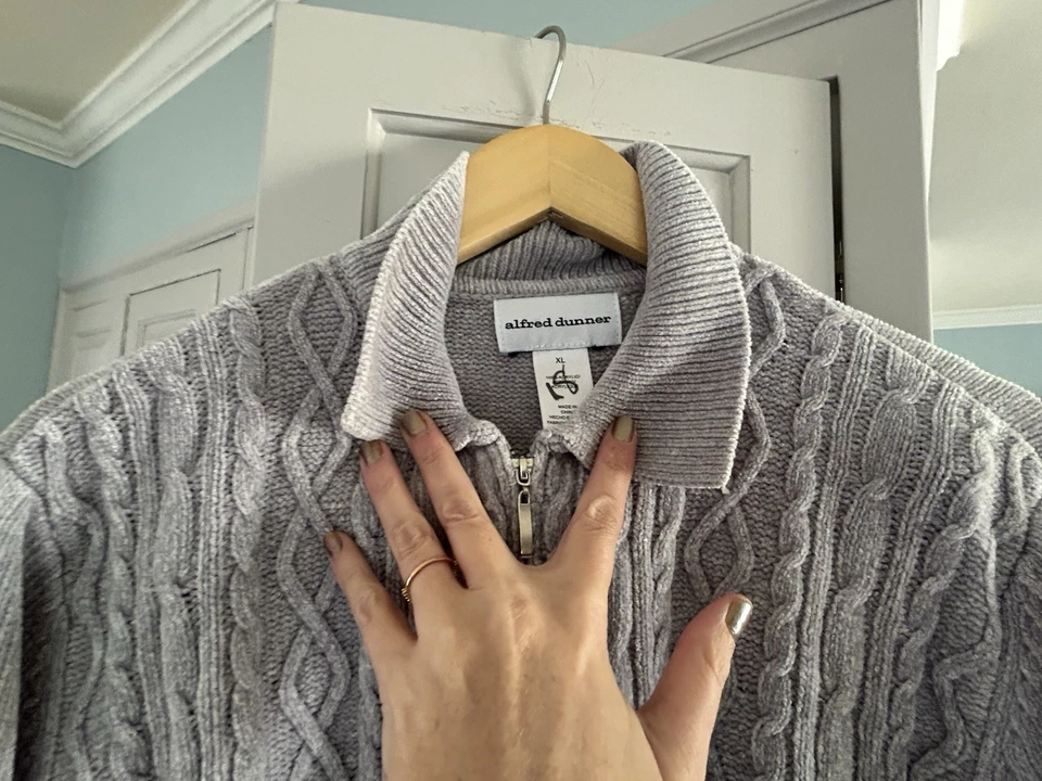Suéter Alfred Dinner Comes Gris Cremallera Talla XL Foto 2 de 4