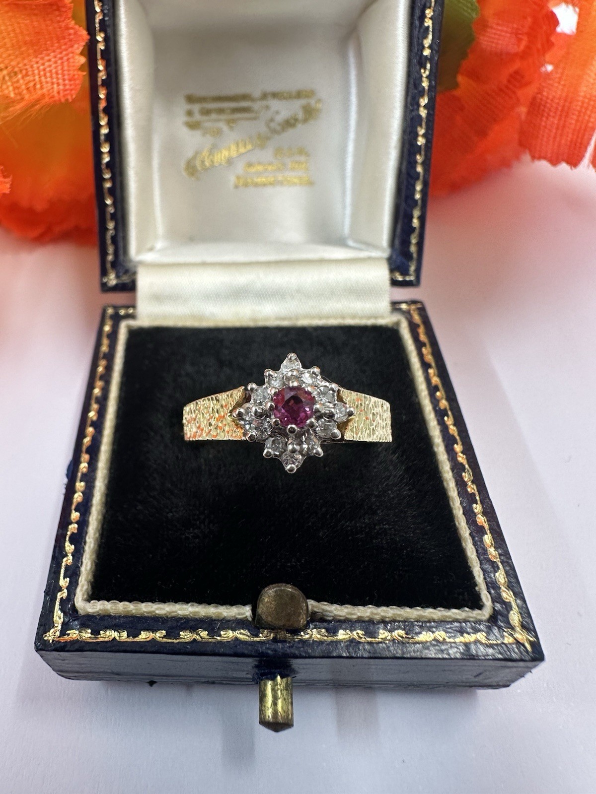 Stunning 18k Ruby/diamond Yellow Gold Hallmarked Ring