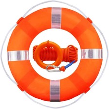 Lifebuoy Set 20Inch Life Preserver Ring and Water Floating Lifesaving Rope 98.4F