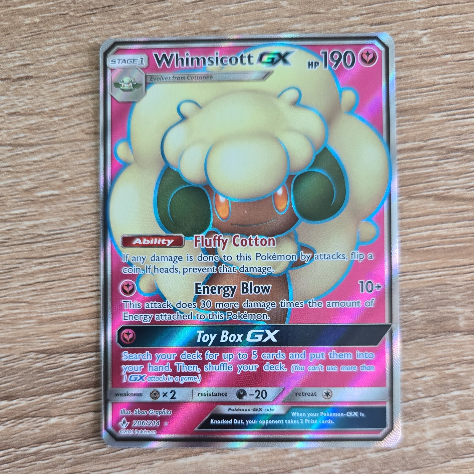 Whimsicott GX 206/214 Ultra Rare Unbroken Bonds Pokemon NM/M