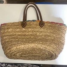 Sun N Sand Handbag Wicker Straw Woven Beach Tote Boho Style