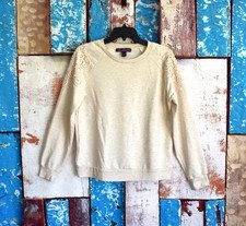 Women's Gloria Vanderbilt Ladies' Pullover Lace Pull On Sweatshirt SMALL Cream