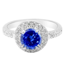 925 Sterling Silver 1.75Ct Round Shape 100% Natural Tanzanite Women's Ring