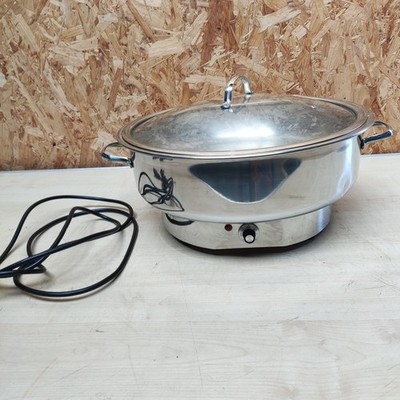 HENDI BV ELECTRIC COOKING POT A/T N239902 FOOD WARMER STAINLESS STEEL GLASS LID