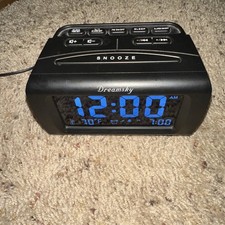 DreamSky Alarm Clock Radio for Bedroom - FM Radio Clock with Battery Backup USB