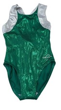 Obersee Child L Green  Silver Shimmer Gymnastics Leotard NWOT
