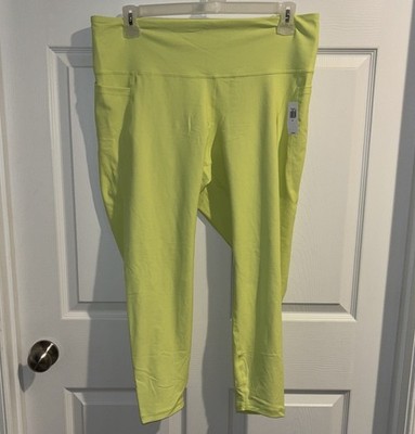 Old Navy Active High Rise Power Soft Go Dry Leggings Neon Yellow Women s 2x NWT