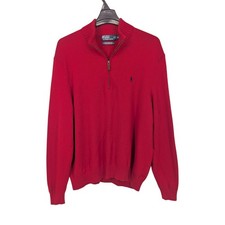 Vtg Polo Ralph Lauren Quarter Zip Chunky Knit Sweater Pullover Pony Y2K XXLarge