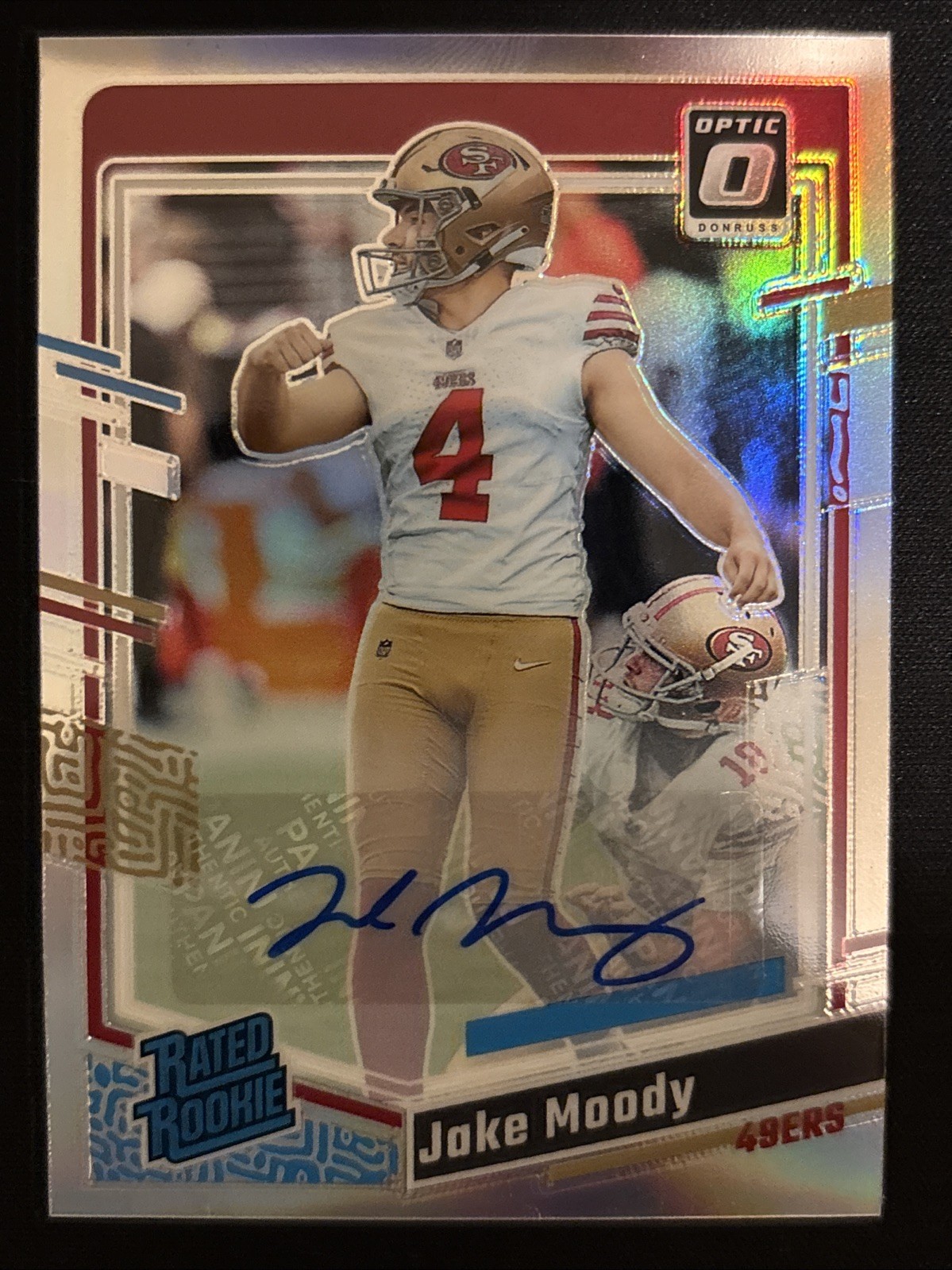 2023 Panini Donruss Optic Rated Rookie Jake Moody #289 Silver Prizm Auto /150