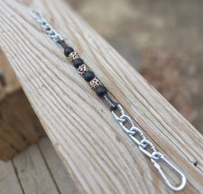 BRAND NEW Black  Leopard Beaded Curb Strap By ALW Equine