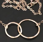 Vintage Necklace MARKED 925 STERLING SILVER Chain Circle Ring Pendant lot y