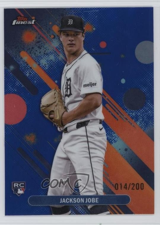 2025 Topps Finest Common Blue Refractor 14/200 Jackson Jobe #35 5d5