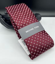 MICHAEL KORS Men's Silk Blend Tie  Burgundy  Schooner Neat  NEW MSRP: 69.50