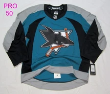 NO TARIFFS sz 50 San Jose Sharks Fanatics Authentic PRO Hockey Jersey FAP retro