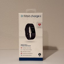 Fitbit Charge 2 Heart Rate Fitness Wristband Black Small Open Box