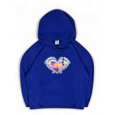 Vetements Blue Dolphins Heart Logo Hoodie