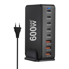 NEW 600W Gan Fast Charge 3.0 USB Type C Fast Charger Mobile 8-Port 5C3A PD Charg