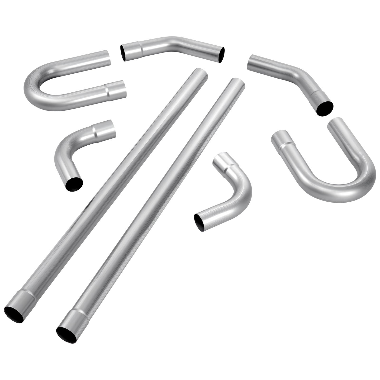 Uimoso Exhaust Pipe Kit Custom Straight U-Bend 90° 135°Piping Set 2.25 Inch 8PCS