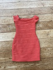 Vintage Y2K 90s Brat Star Orange Textured Bodycon Dress Size Medium