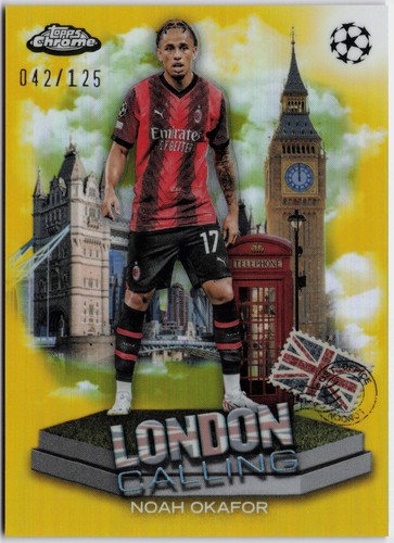 Noah Okafor #LC-1 2023 Topps Chrome UEFA Club London Calling card
