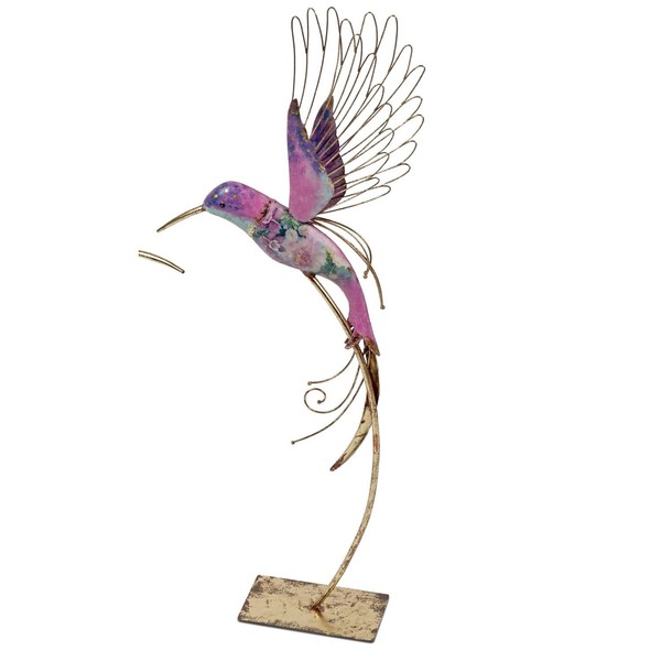 Dekofigur Kolibri, Vogel Pink Auf Fuß H. 80Cm Aus Metall Formano S26-image