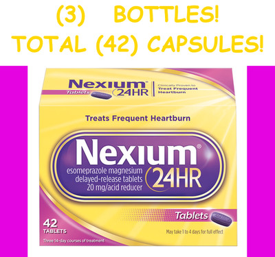 NIB!  (42) Nexium 24HR Acid Reducer Capsules BB 2/2028 FREE Ship!