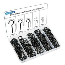 Pieces of Screw Cup Hook Set 5 Sizes Ceiling Small Hooks Wardrobe 125 Black