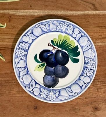 Vintage Italian Hand Painted Frutta Porcelain Plates Made In Italy Set Of 3 8 
