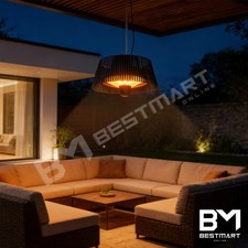 1500W Patio Space Heater Ceiling Instant Heater Hanging Electric Warmer Heating