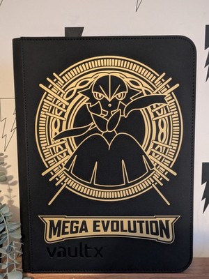 Vault X - 9 Pocket eXo-Tec Zip Binder Ordner - Schwarz Pokemon Mega Evolutions 