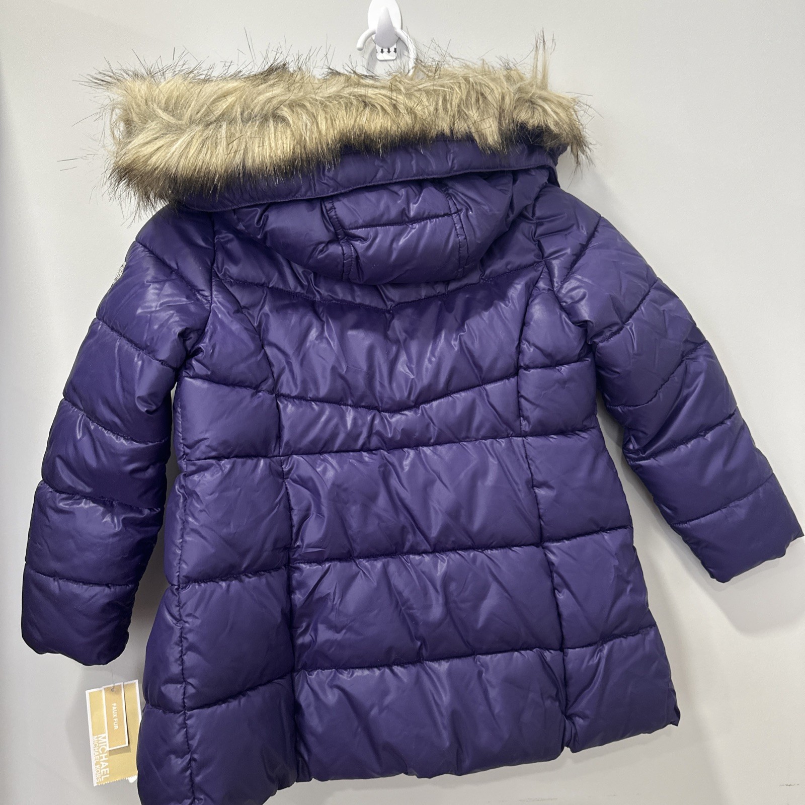 Michael Kors Girls Heavy Weight Coat Faux Fur Size 5 Brand New with Tags Purple thumbnail 6