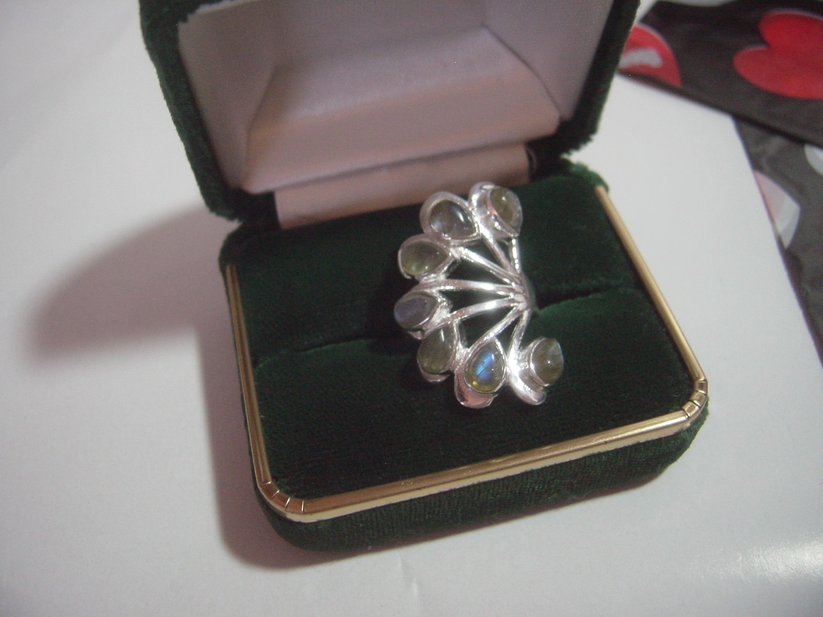 MASSIVE SOLID SILVER SUPERB GENUINE LABRADORITE L… - image 4