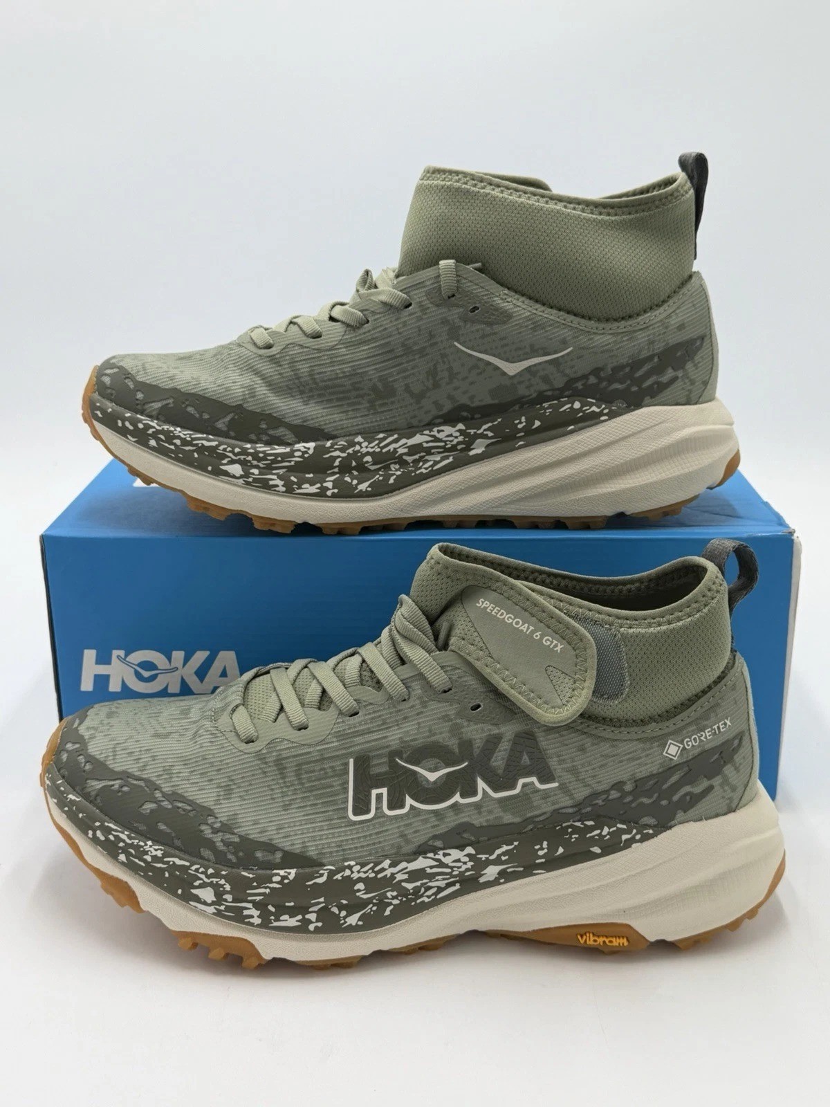 Hoka One One Speedgoat 6 Mid GTX Sea Moss Oat Milk 1155152-SMLK Mens Size NEW