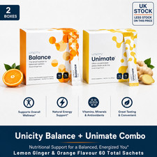 Unicity - 60 sachets pack of 2 Lemon Ginger Unimate & Orange Balance-Fresh in-UK