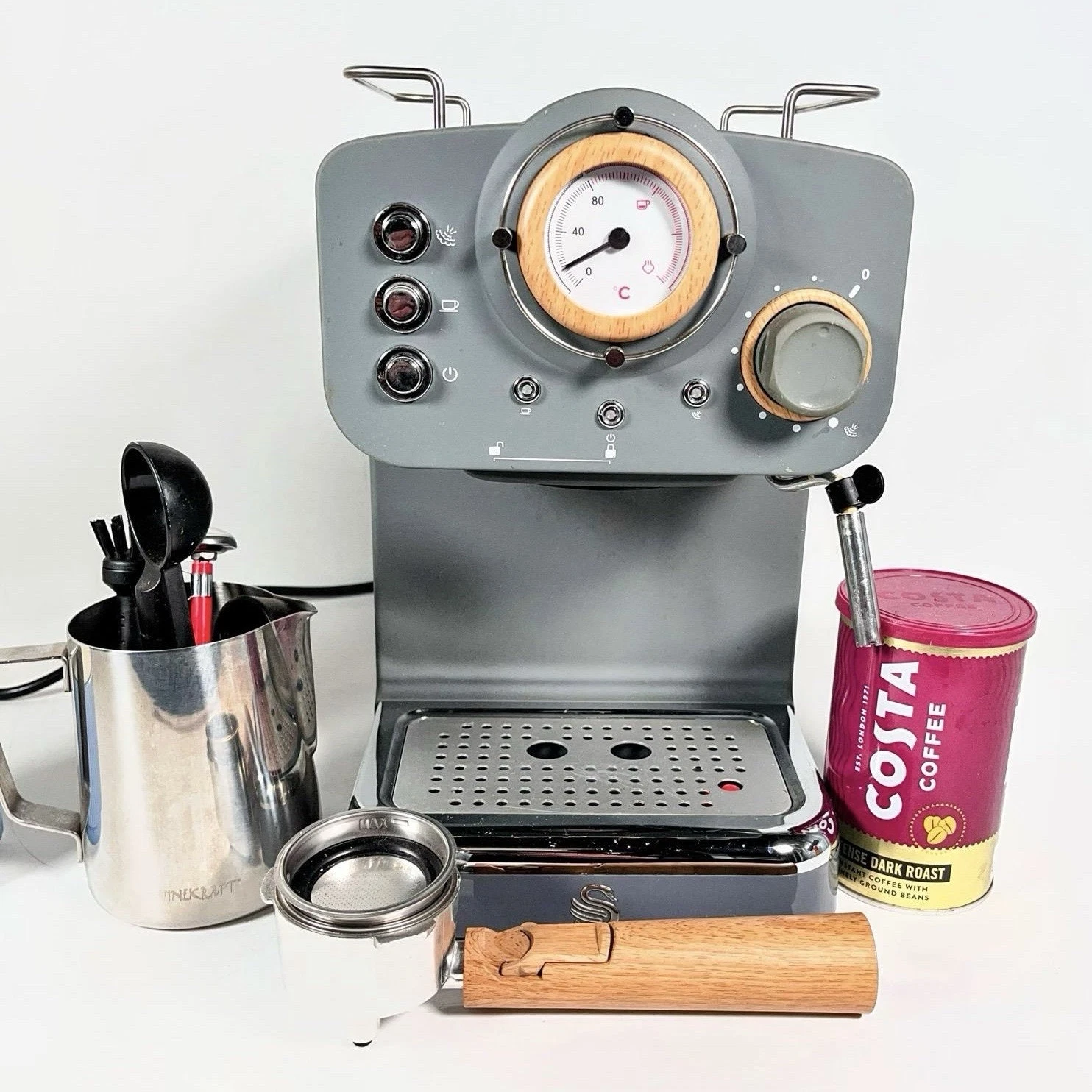 Swan Pump Espresso Coffee Machine Nordic Grey - Accessories & Mugs SK22110GRYN