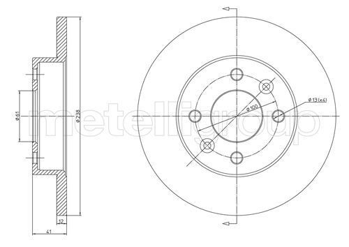 2X Metelli Bremsscheibe 23-0082 FüR Dacia Lada Renault-image