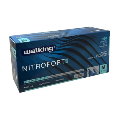 SUBITODISPONIBILE Guanti Nitrile WALKING NITROFORT BLU Riusabili Taglia M - 7.2 g- 100 PZ 1ENT