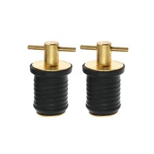 2 Pcs Boat Drain Plug With T Handle - Snap Rubber Plugs With Brass/Stainless ...