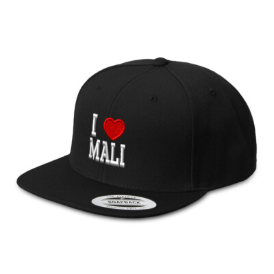 Snapback Hats for Men & Women I Love Mali I Love Acrylic Flat Bill Baseball Cap