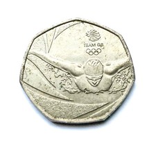 2016 Team GB Swimming Olympics Aquatics Swimmer 50p Circulated. Free Postage - Available on eBay