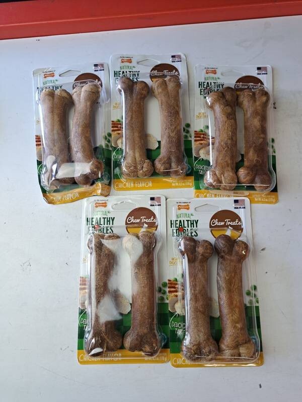 Nylabone Healthy..Edibles Natural Dog Chews..Chicken Flavor Treats. 5 Packs of 2