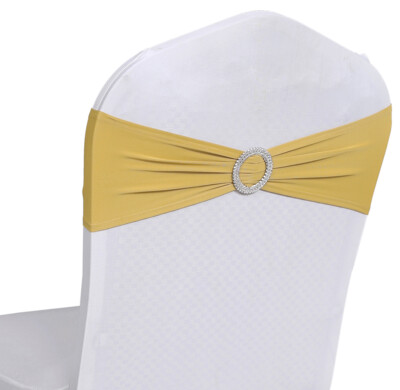 100 Spandex Stretch Chair Cover Sashes Bows Wedding Party Decoration - FREE SHIP
