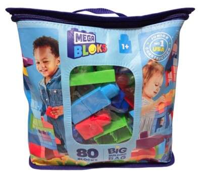 Fisher-Price MEGA BLOKS Big Building Bag Toy 80 Pcs. Block Set (for ages 1+) NEW