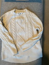NWT Gap Little Girls Ivory Cableknit Crewneck Hi-Lo Sweaters Size Small