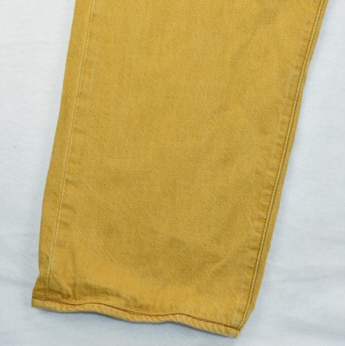 Levi's 501 Men's Jeans Size 42 X 27 Button Fly Denim Mustard Yellow -Flaws- - Picture 7 of 20