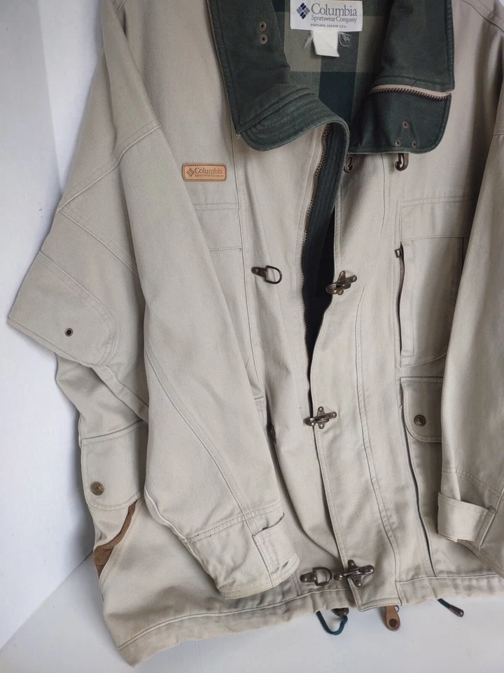 Abrigo de trabajo COLUMBIA para hombre 2XL de lona forrado de franela beige Foto 2 de 4