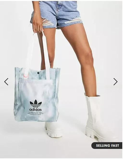 NEW Adidas Originals SIMPLE TOTE Trefoil Logo Tie Dye Grey Bag- FREE SHIP