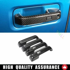 For Ford F-150 2015-2020 Dry Carbon Fiber Exterior Side Door Handle Strip Trim