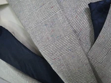 Paul Stuart Prince of Wales check silk wool blend adjustable waist suit 42 R